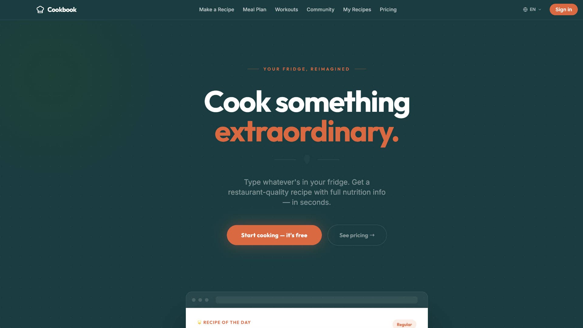Cookbook screenshot