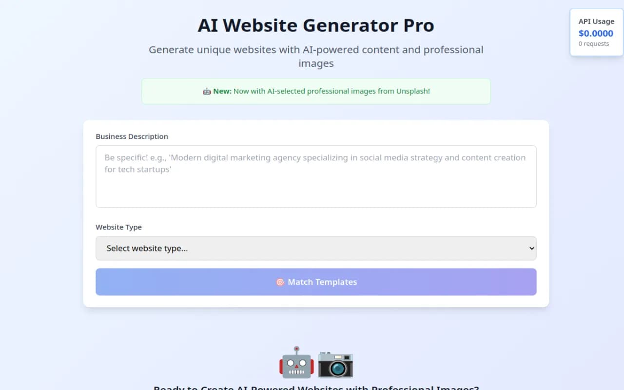 AI Website Generator Pro screenshot