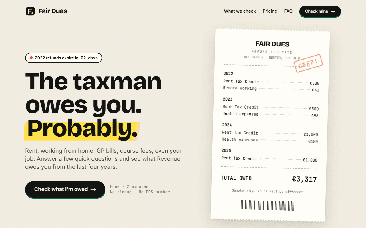 Fair Dues screenshot