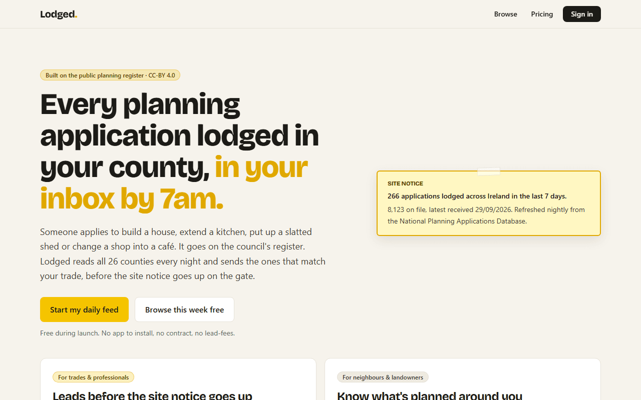 Lodged screenshot
